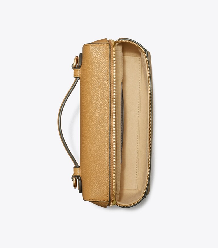 Tory Burch designer sacs à bandoulière Sac mince à poignée supérieure Romy dans Tiramisu vue du dessus