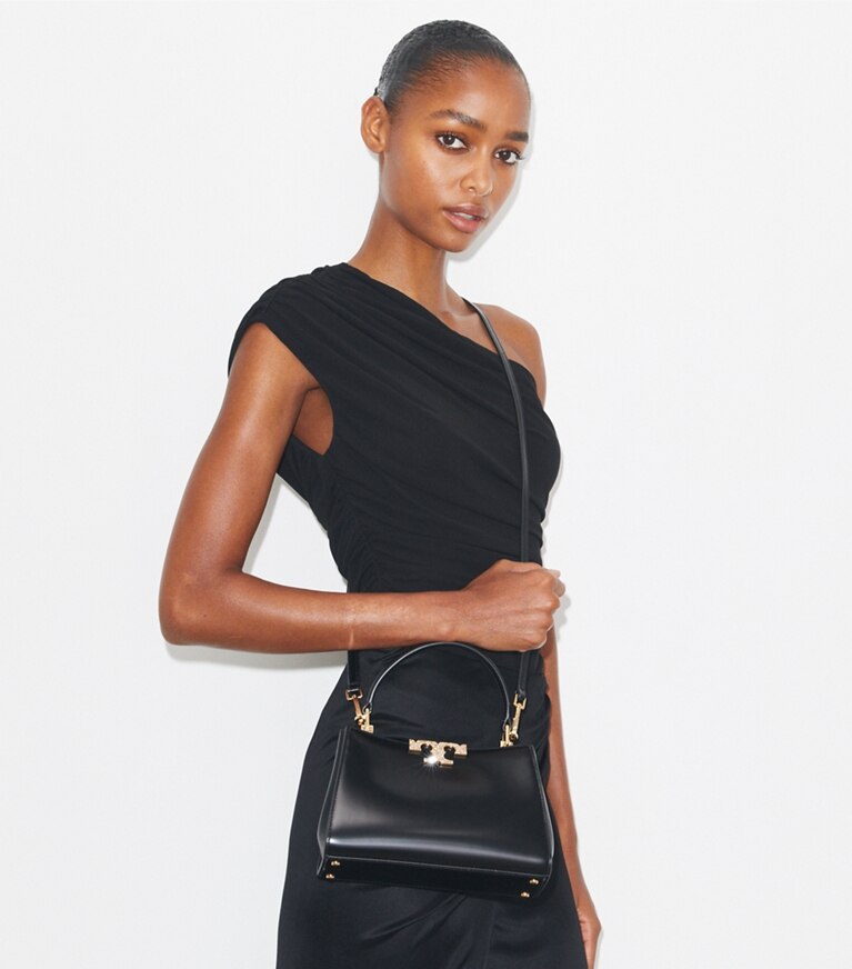 Tory Burch designer sacs à bandoulière Sac Mini Eleanor Pavé in Black angle