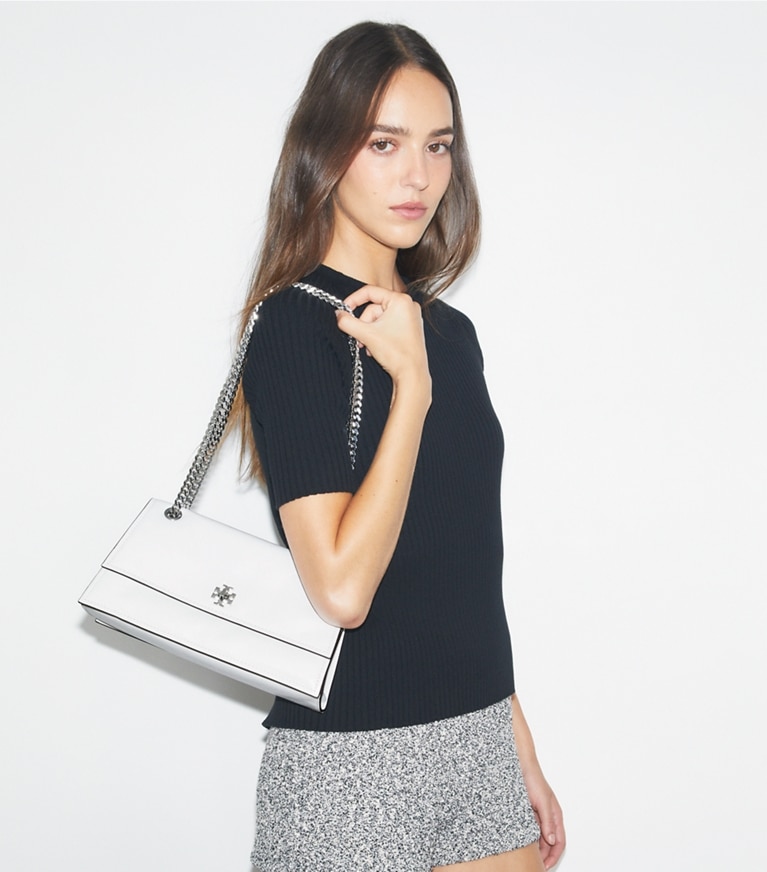 Tory Burch designer sacs porté épaule Sac porté épaule à fermoir Kira in BIANCO accessory on model