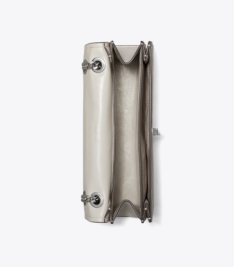 Tory Burch designer sacs porté épaule Sac porté épaule à fermoir Kira in Dove Gray dessus