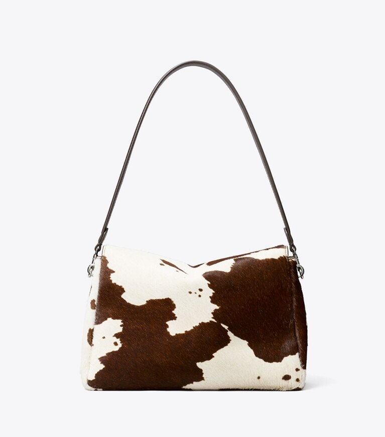 Tory Burch designer sacs porté épaule Sac porté épaule Charlie en cuir de veau façon poulain dans Mocha Brown / Shea Butter retour