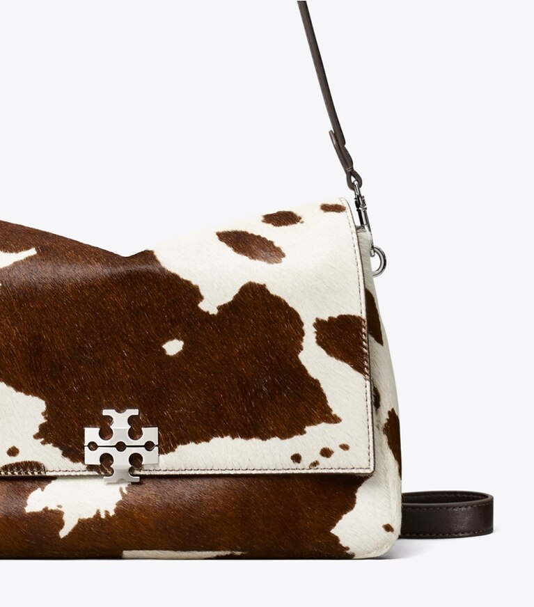 Tory Burch designer sacs porté épaule Sac porté épaule Charlie en cuir de veau façon poulain dans Mocha Brown / Shea Butter détails