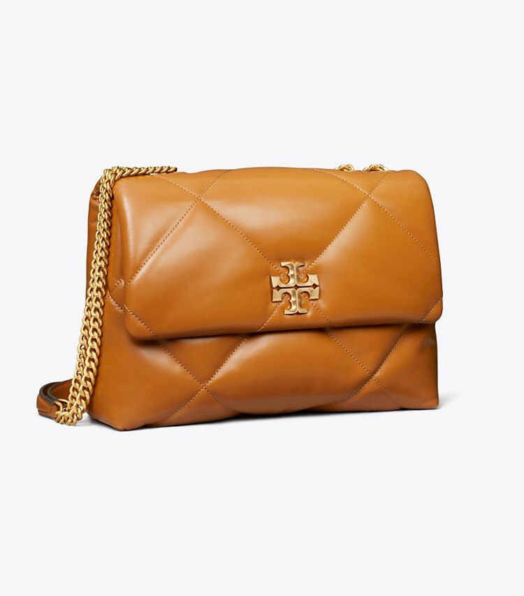 Tory Burch designer sacs porté épaule Sac porté épaule convertible Kira à matelassage losange in Classic Chestnut angle