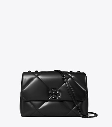Tory Burch designer sacs porté épaule Sac porté épaule Kira à matelassage losange in Black front