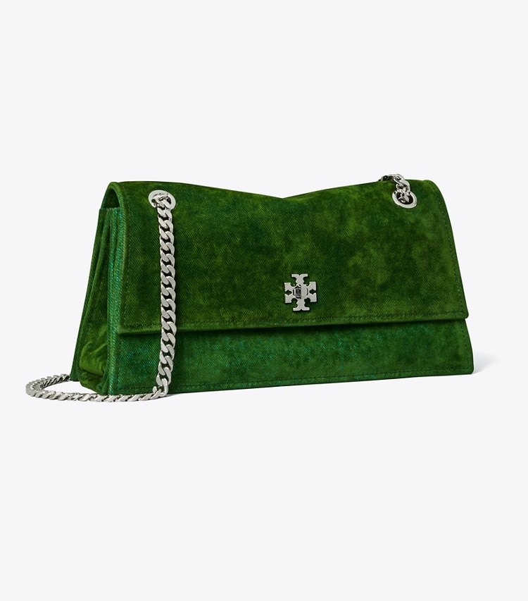 Tory Burch designer sacs porté épaule Sac porté épaule Kira floqué avec fermoir tourniquet in Soft Emerald angle