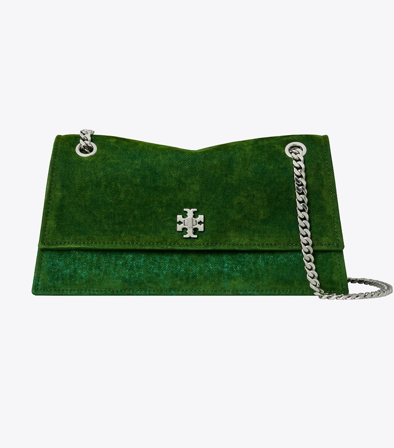 Tory Burch designer sacs porté épaule Sac porté épaule Kira floqué avec fermoir tourniquet in Soft Emerald angle