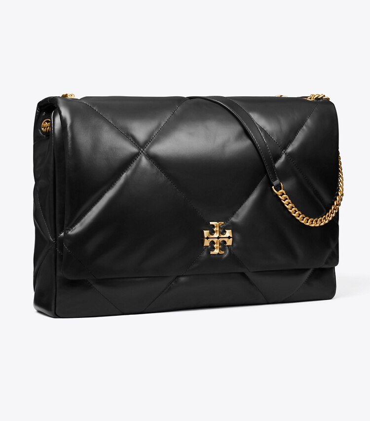 Tory Burch designer sacs porté épaule Sac porté épaule Kira surdimensionné à matelassage diamant dans Black angle