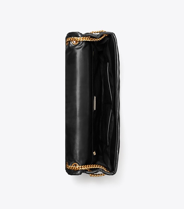 Tory Burch designer sacs porté épaule Sac porté épaule Kira surdimensionné à matelassage diamant dans Black vue du dessus