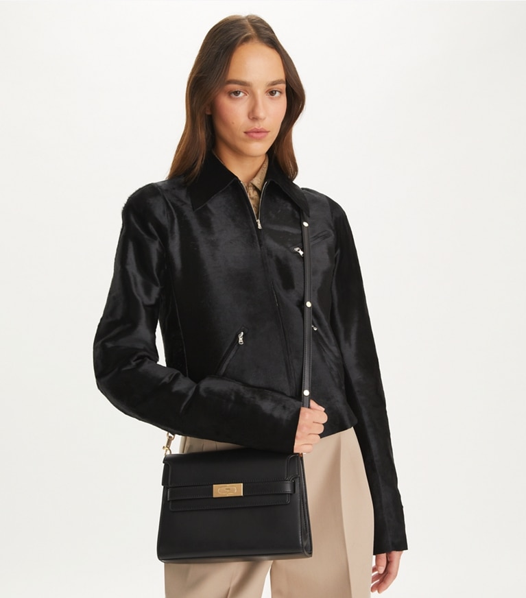 Tory Burch designer sacs porté épaule Sac porté épaule Lee Radziwill in Black angle