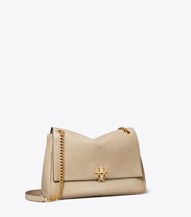 Tory Burch designer sacs porté épaule Sac porté épaule matelassé Charlie in Soft Cement angle