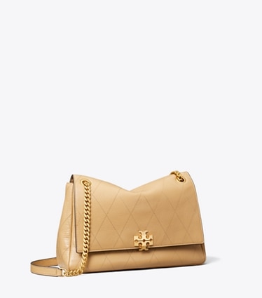 Tory Burch designer sacs porté épaule Sac porté épaule matelassé Charlie in Pecan angle