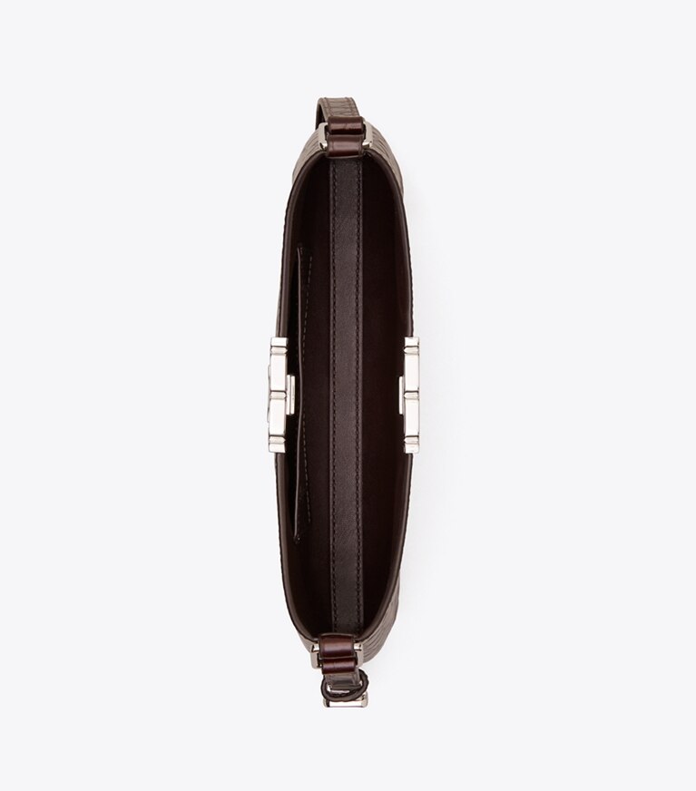 Tory Burch designer sacs porté épaule Sac porté épaule mince Eleanor embossé motif croco dans Deep Burgundy vue du dessus