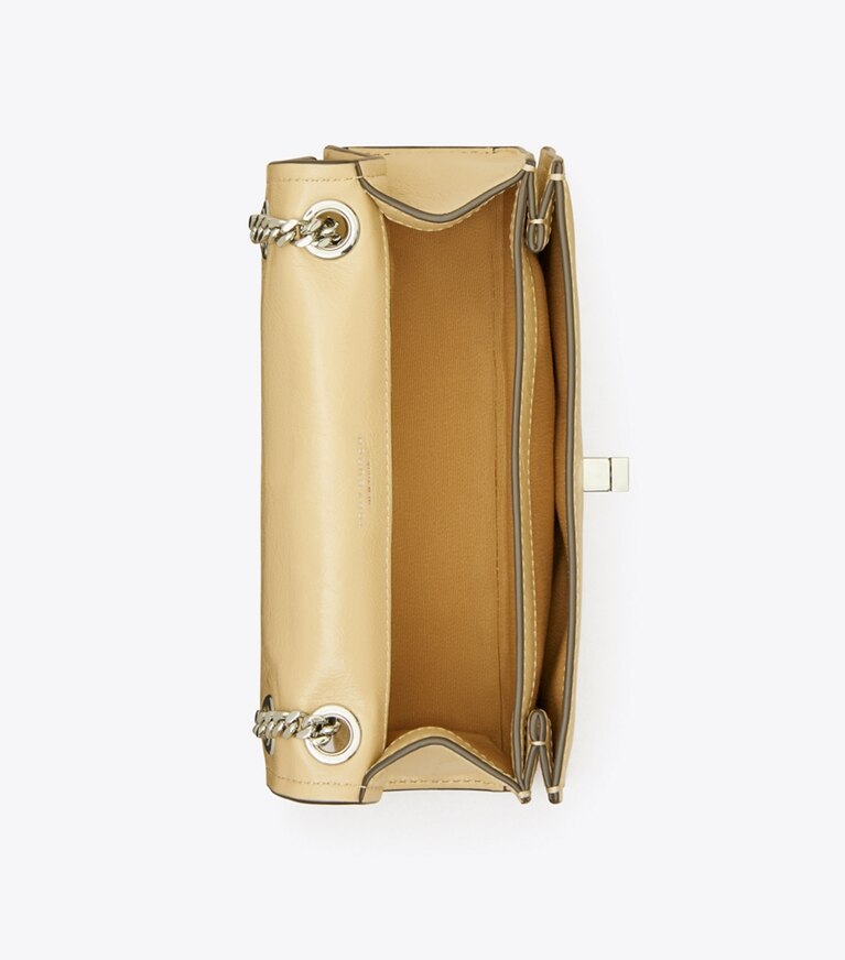 Tory Burch designer sacs porté épaule Sac porté épaule mini Kira à fermoir dans Praline vue du dessus
