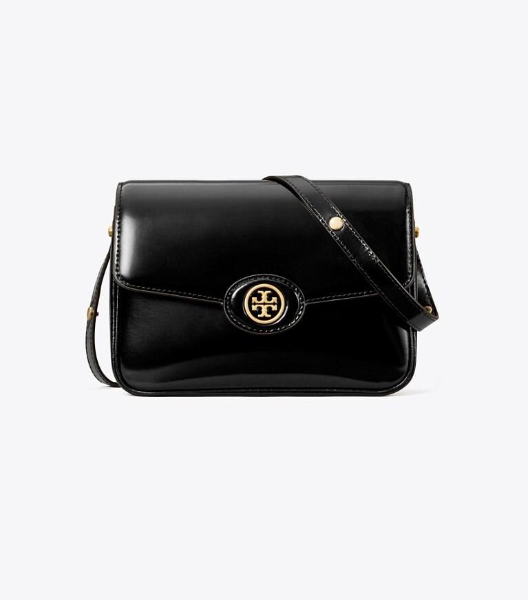 Tory Burch designer sacs porté épaule Sac porté épaule Robinson Spazzolato dans Black de face