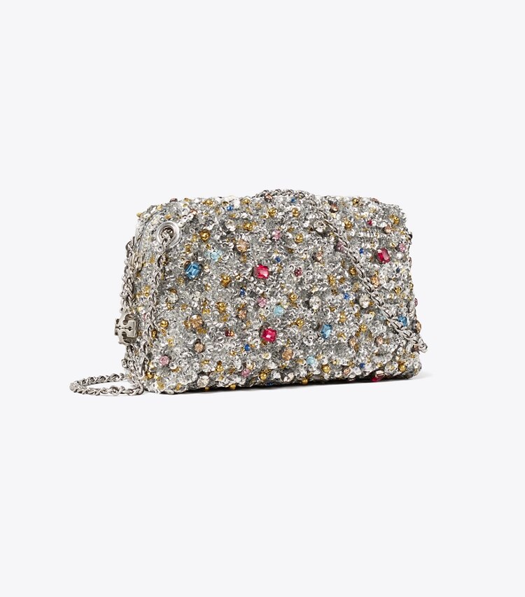 Tory Burch designer sacs à bandoulière Sac porté épaule souple Fleming orné dans Multi Stone angle