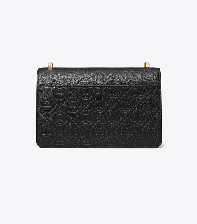 Tory Burch designer sacs porté épaule Sac porté épaule T Monogram en cuir grainé in Black angle