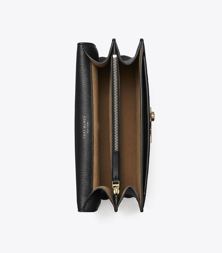 Tory Burch designer sacs porté épaule Sac porté épaule T Monogram en cuir grainé in Black angle
