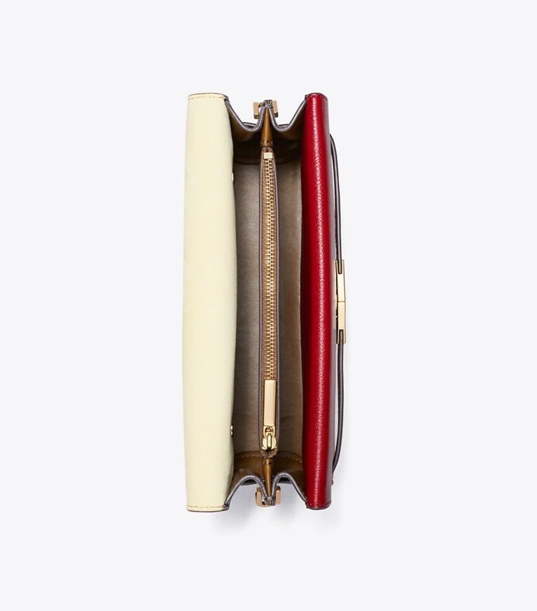 Tory Burch designer sacs porté épaule Sac porté épaule texturé Lee Radziwill dans Ruby vue du dessus