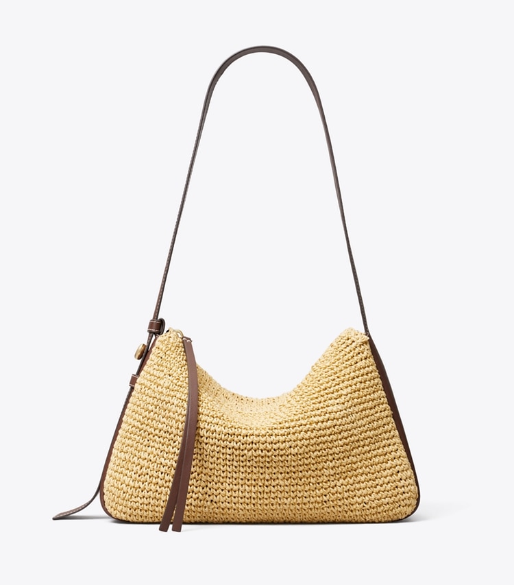 Tory Burch designer sacs porté épaule Sac porté épaule tissé Romy in Natural front