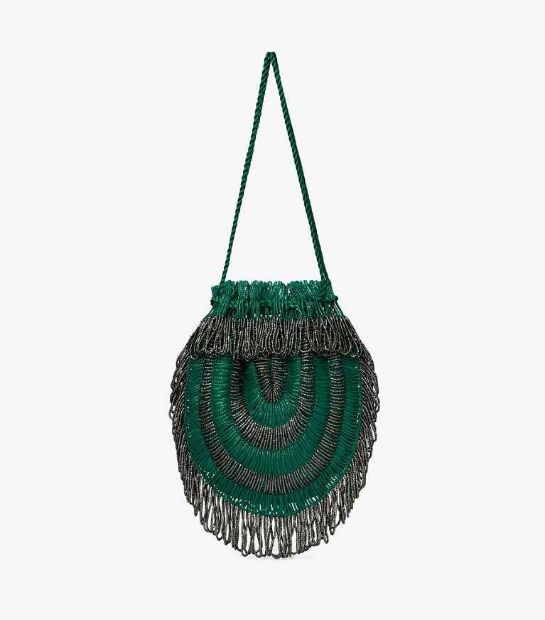 Tory Burch designer sacs à bandoulière Sac rétro perlé dans Green Multi détails