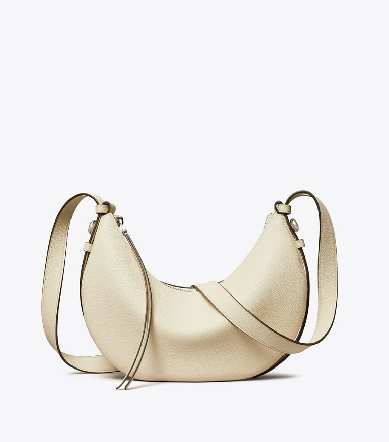 Tory Burch designer sacs porté épaule Sac Romy Half Moon in Light Cream additional