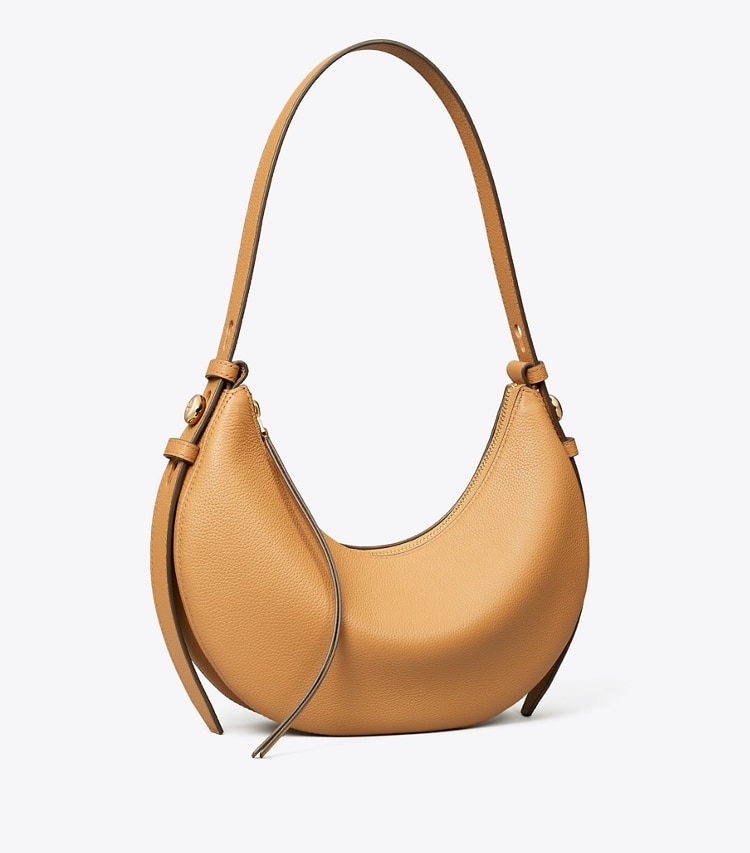 Tory Burch designer sacs porté épaule Sac Romy Half Moon in Tiramisu angle