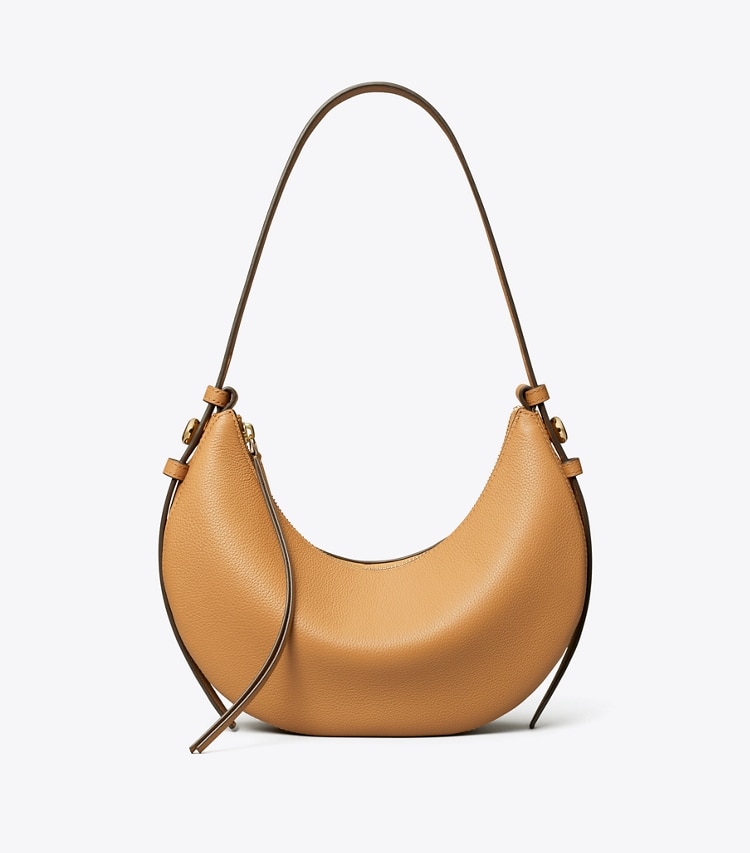 Tory Burch designer sacs porté épaule Sac Romy Half Moon in Tiramisu front