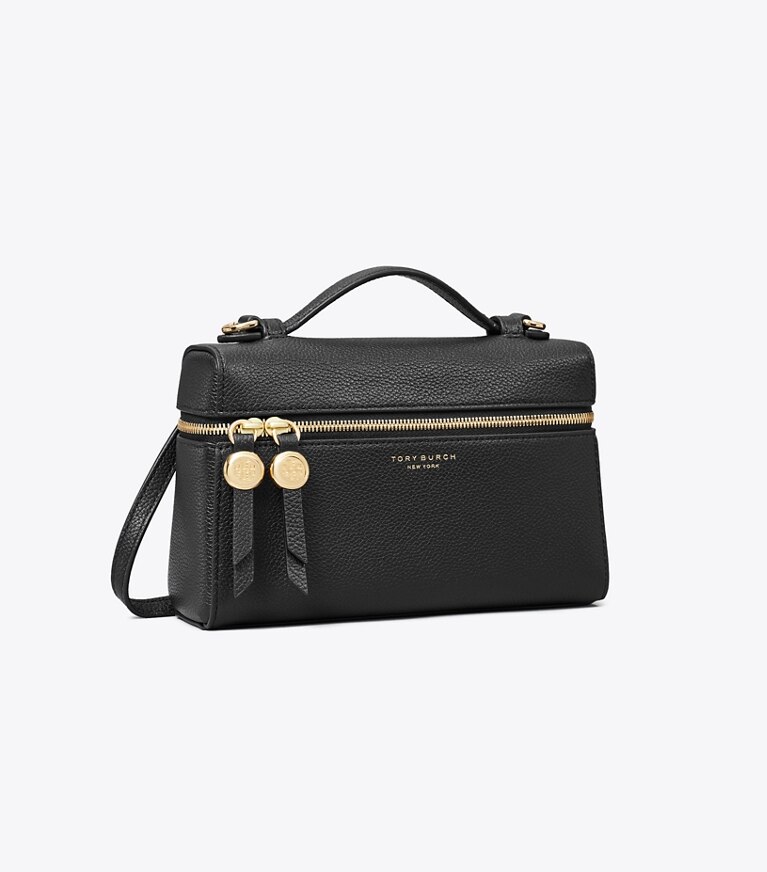 Tory Burch designer mini sacs Sac Romy Slim à poignée in Black angle