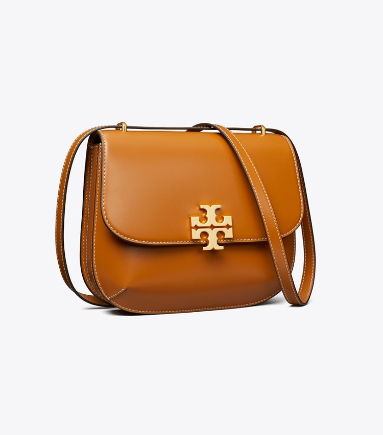 Tory Burch designer sacs porté épaule Sac saddle Eleanor Slim in Malt Whiskey angle