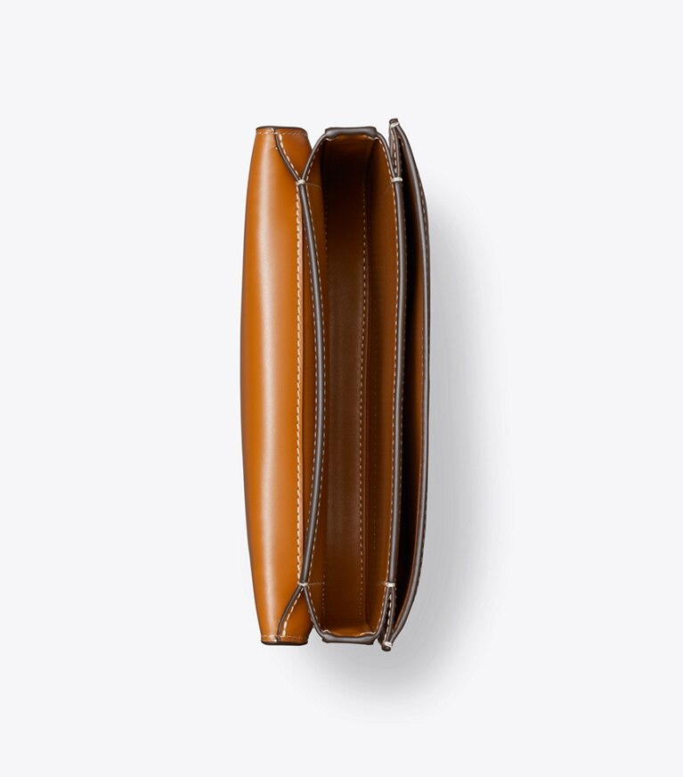 Tory Burch designer sacs porté épaule Sac saddle Eleanor Slim in Malt Whiskey angle