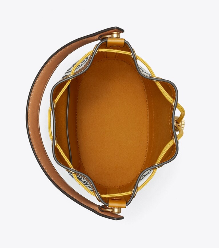 Tory Burch designer sacs à bandoulière Sac seau Colorblock T Monogram dans Tory Navy vue du dessus