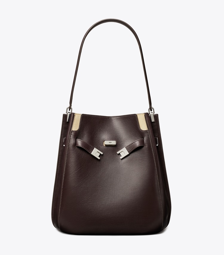 Tory Burch designer sacs porté épaule Sac seau Lee Radziwill dans Coco de face