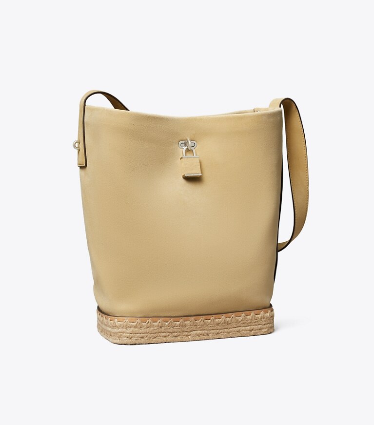 Tory Burch designer sacs porté épaule Sac seau Lock mince en crochet dans Butter angle