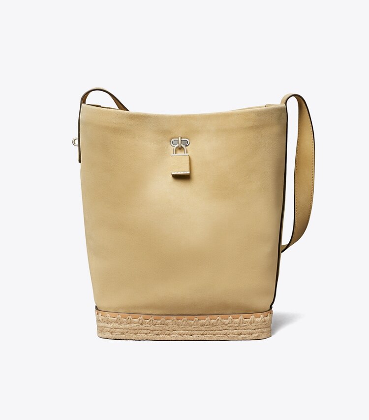 Tory Burch designer sacs porté épaule Sac seau Lock mince en crochet dans Butter de face