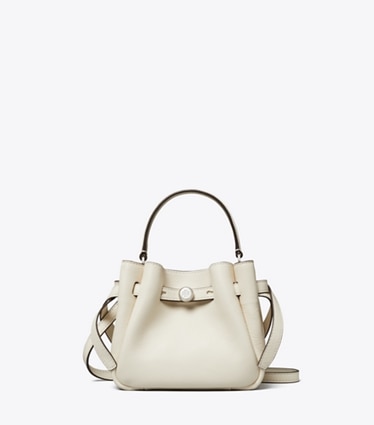 Tory Burch designer sacs à bandoulière Sac seau Mini Romy in Light Cream front