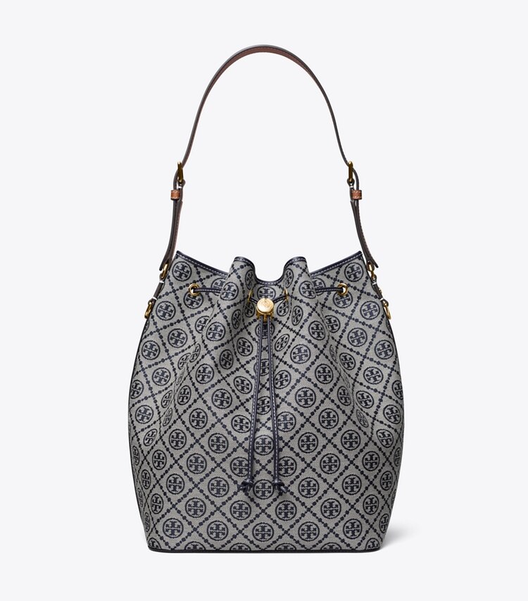 Tory Burch designer sacs hobo Sac seau oversize T Monogram in Tory Navy front