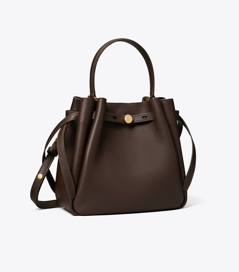 Tory Burch designer sacs à bandoulière Sac seau Romy in Deep Brown angle