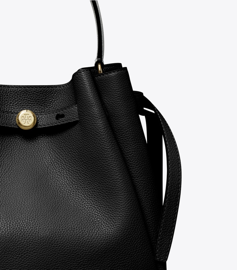 Tory Burch designer sacs à bandoulière Sac seau Romy in Black angle
