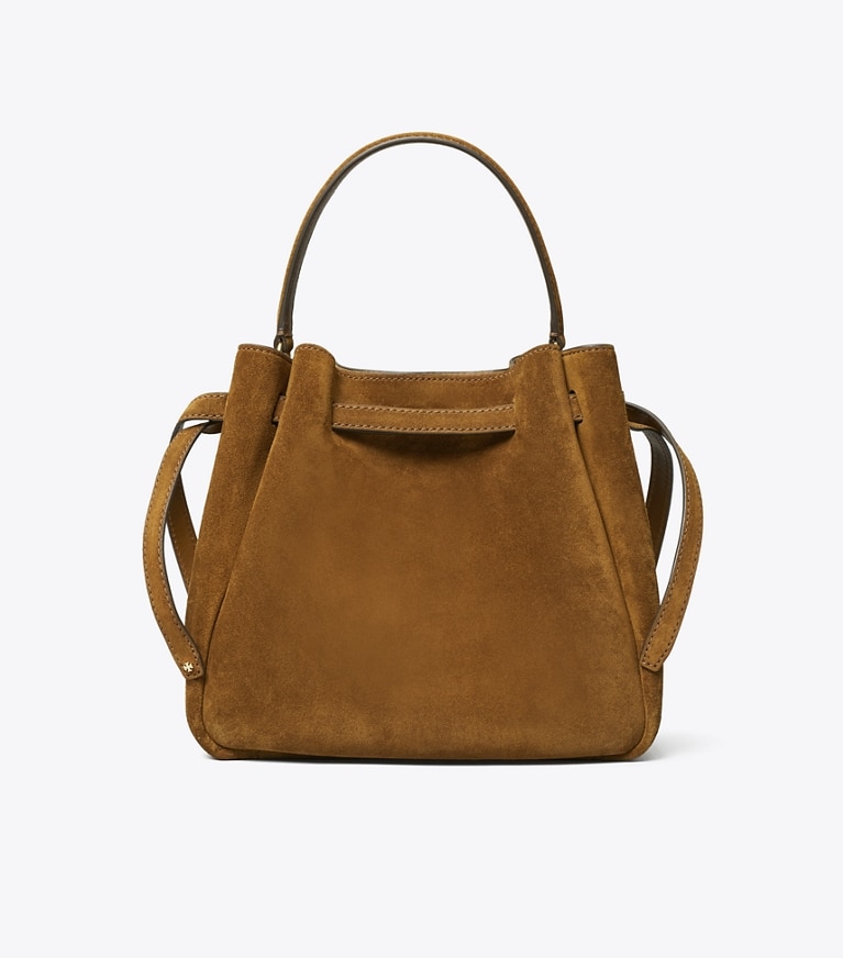 Tory Burch designer sacs à bandoulière Sac seau Romy en daim in Park Bench angle
