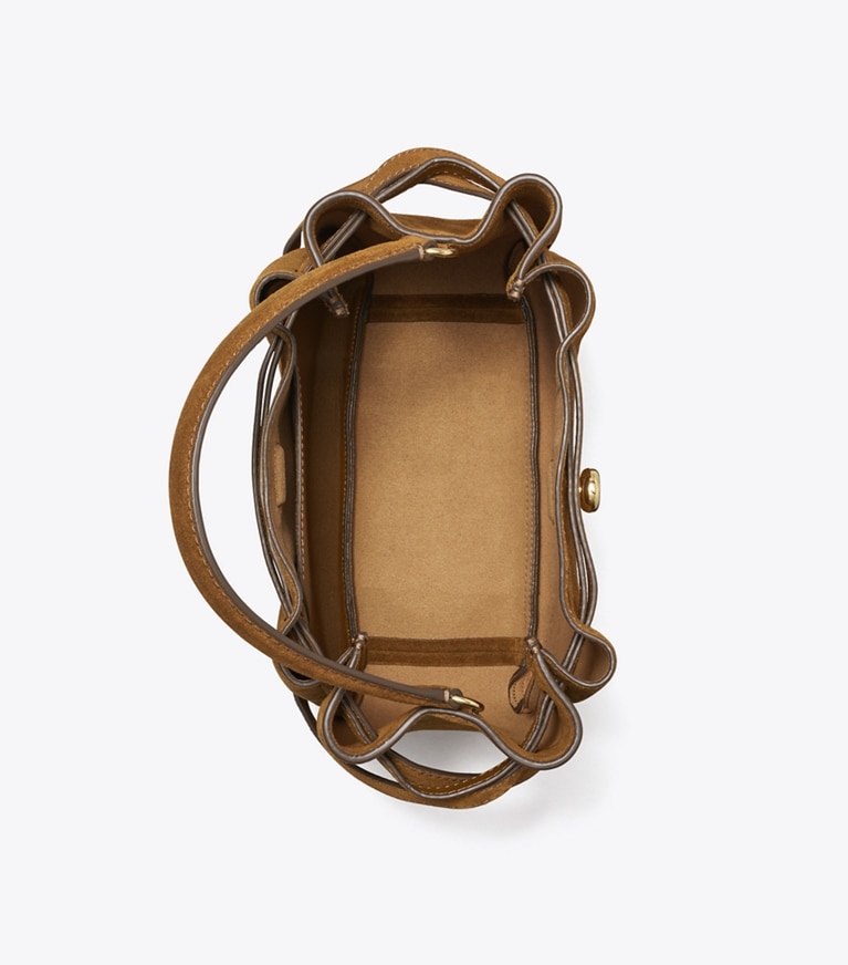 Tory Burch designer sacs à bandoulière Sac seau Romy en daim in Park Bench angle
