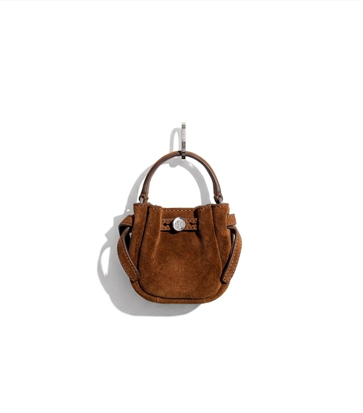Sac seau Romy en suède à breloque