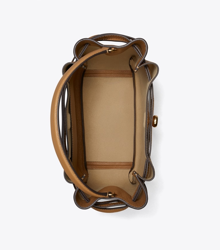 Tory Burch designer sacs à bandoulière Sac seau Romy in Tiramisu angle