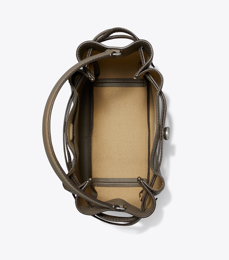 Tory Burch designer sacs à bandoulière Sac seau Romy in Wild Mushroom dessus