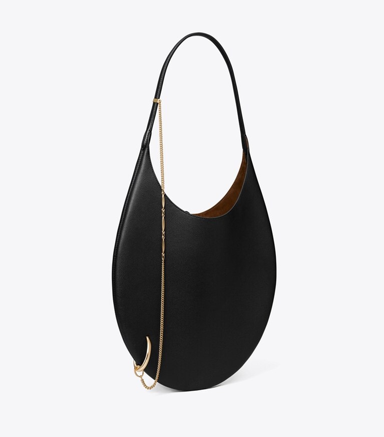 Tory Burch designer sacs porté épaule Sac souple Pierced dans BLACK/GOLD angle