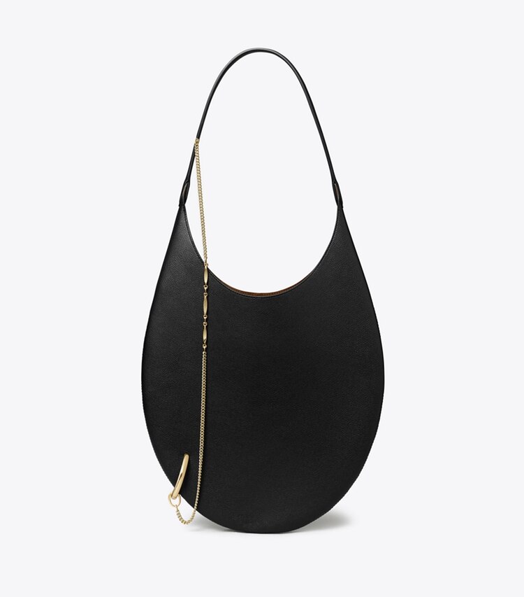 Tory Burch designer sacs porté épaule Sac souple Pierced dans BLACK/GOLD de face