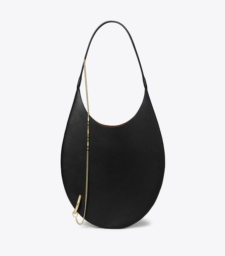 Tory Burch designer sacs porté épaule Sac souple Pierced dans BLACK/GOLD de face