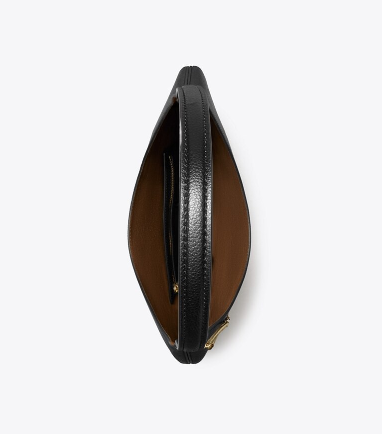 Tory Burch designer sacs porté épaule Sac souple Pierced dans BLACK/GOLD vue du dessus
