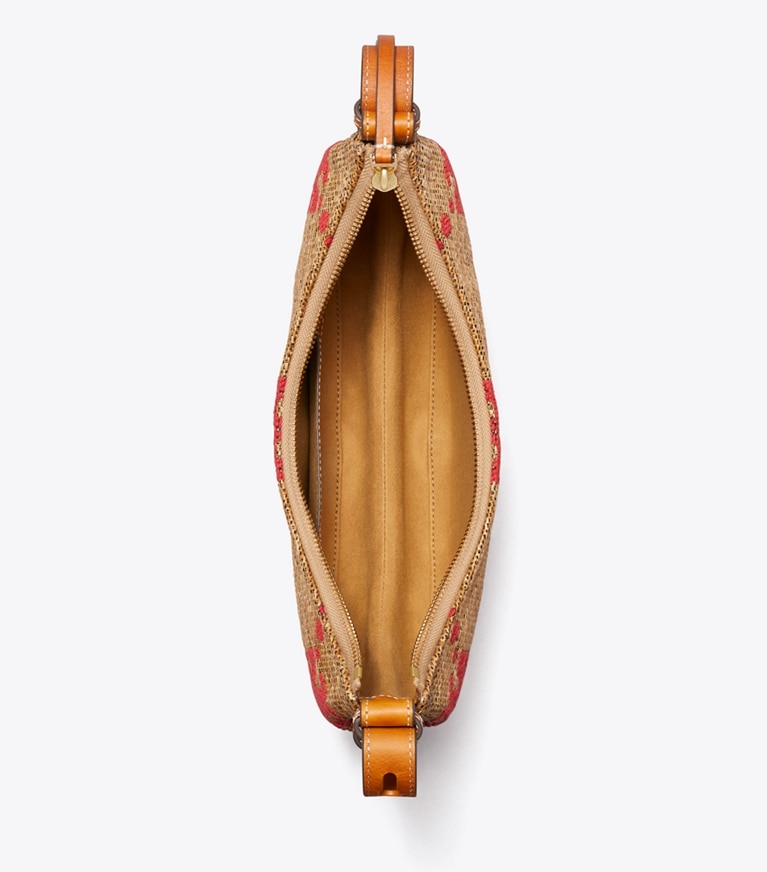 Tory Burch designer sacs porté épaule Sac tissé Romy Half Moon T Monogram in Natural dessus