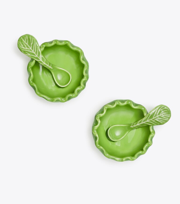 Tory Burch diseñador artículos de mesa & cristalería Salero de vajilla con borde ondulado, set de 2 en Green detalle