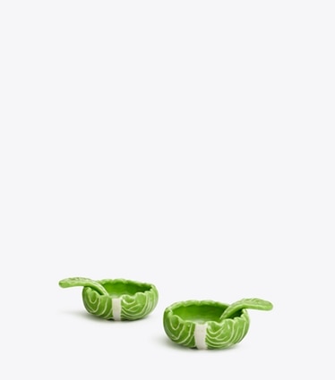 Tory Burch diseñador artículos de mesa & cristalería Salero de vajilla con borde ondulado, set de 2 en Green grupo
